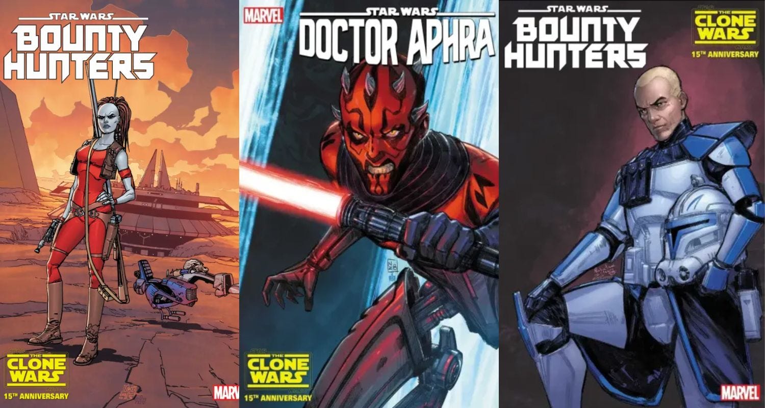SWBC: 'The Clone Wars' 15th anniversary comic covers