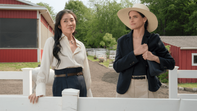Eunice Bae and Amanda Peet in Apple TV's “Your Friends & Neighbors."