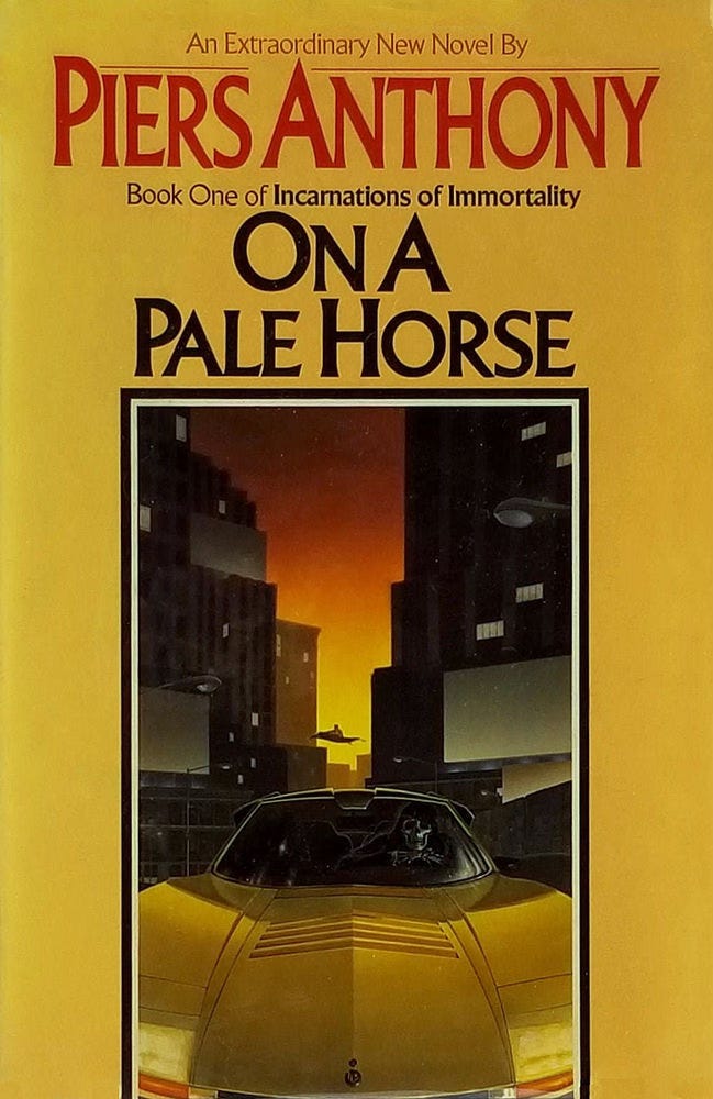 Book cover for ON A PALE HORSE by Piers Anthony, published by Del Rey Books
