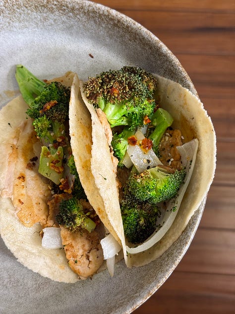 chicken wraps, egg bites, stir fry, peruvian chicken plates, cauliflower pizza, and smash tacos