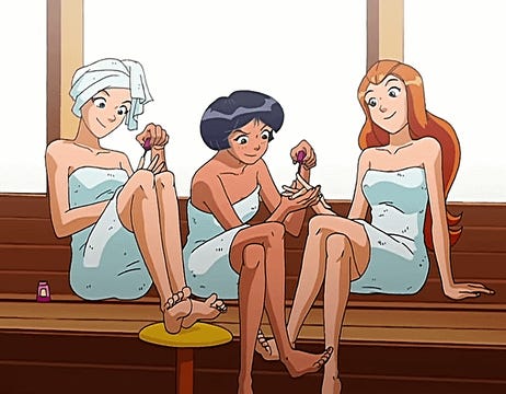 r/TotallySpies - a group of people sitting on a bench
