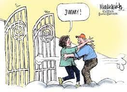 Beverly Jenkins - Morning. We mourn the passing of President Jimmy Carter -  a good, decent, Godly man. I love this cartoon by Mike Luckovich. May Jimmy  and his Rosalyn rest together