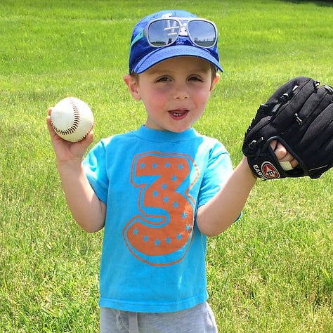 Teegan and Derek through the years, nine images from a very full photo library. Just one screen shown: A brother and a son on Facetime.