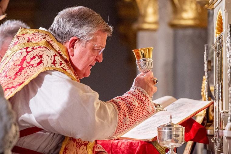 Cardinal Raymond Burke celebrates the Latin Mass.