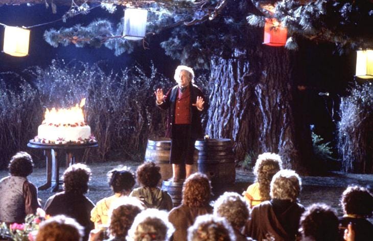 Bilbo's speech in The Fellowship of the Ring – credit to Science On.