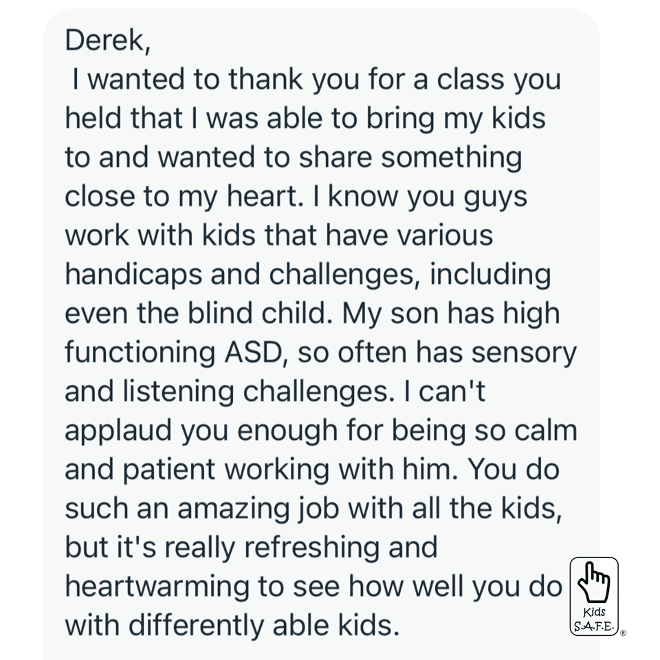 Thank-you note for inclusive child education support.