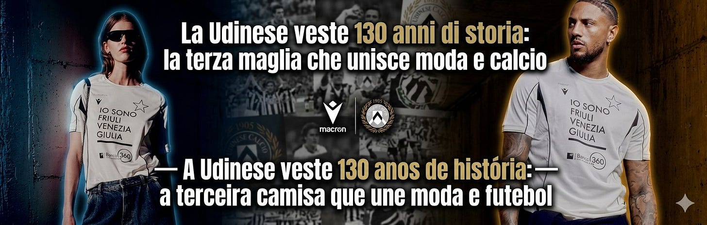 La Udinese veste 130 anni di storia: la terza maglia che unisce moda e calcio - A Udinese veste 130 anos de história: a terceira camisa que une moda e futebol La Udinese veste 130 anni di storia: la terza maglia che unisce moda e calcio - A Udinese veste 130 anos de história: a terceira camisa que une moda e futebol