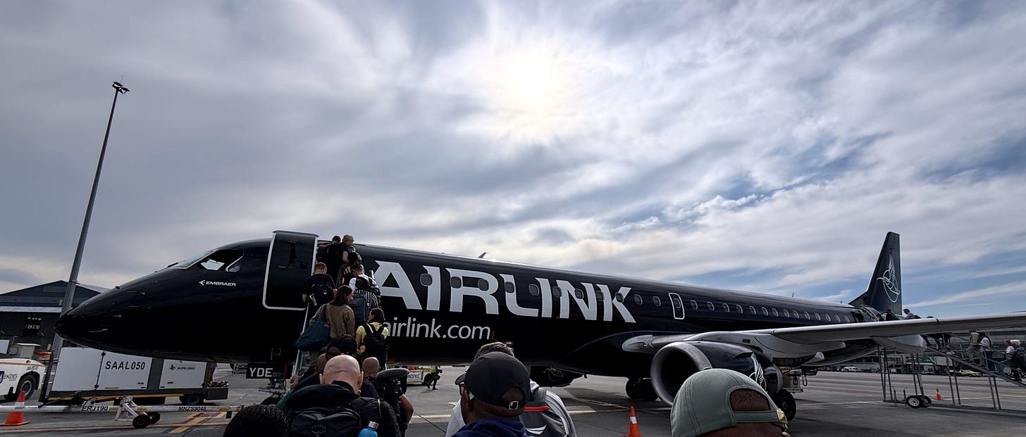 Airlink Skybucks all black special livery on an Embraer E195