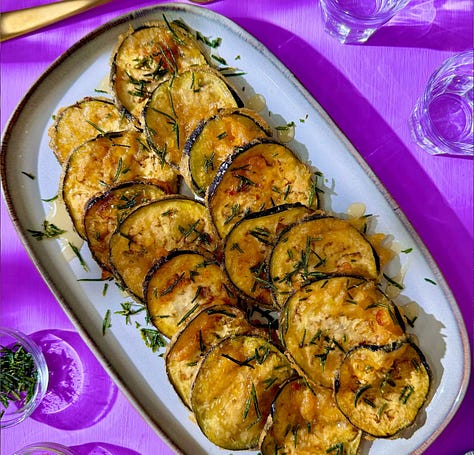 Collage of 7 easy summer appetizer recipes including golden fried zucchini blossoms, crispy eggplant rounds, loaded smashed potatoes, corn rangoons, panko-crusted goat cheese balls, pea fritters, and olive crostini - all ready in 30 minutes or less