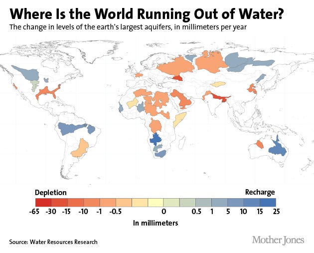 This Map Shows Where the World's Water Is Drying Up - Mother Jones