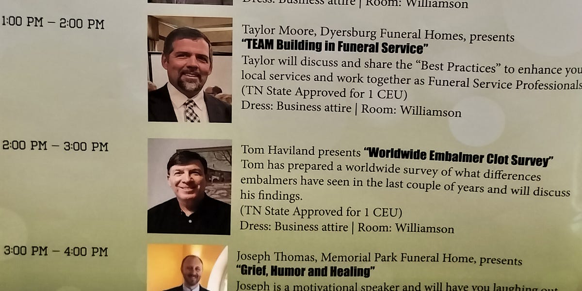 Tennessee Funeral Directors Association (TFDA) Acknowledges White