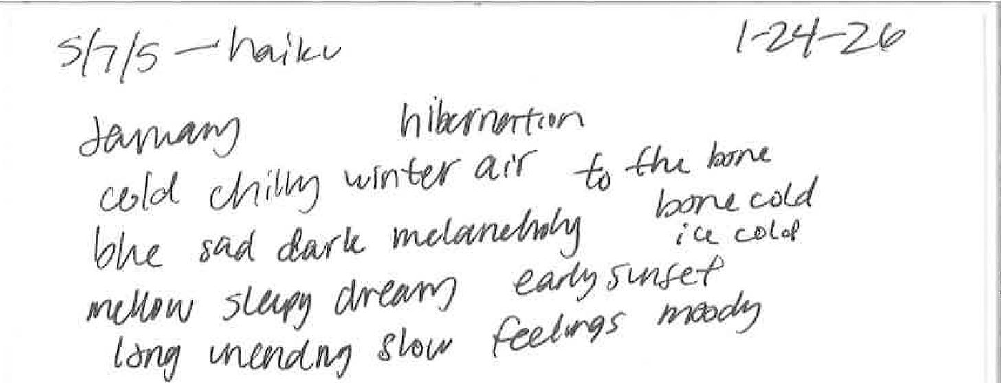 January Haiku a january haiku - by emma - heart to hearts