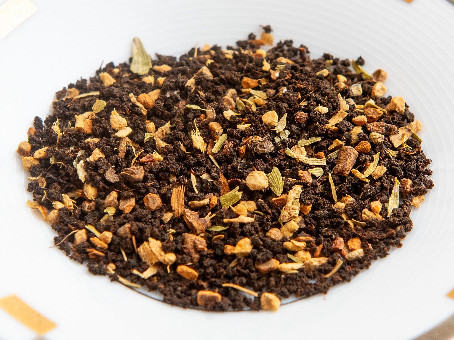 ID: Close up of masala chai blend