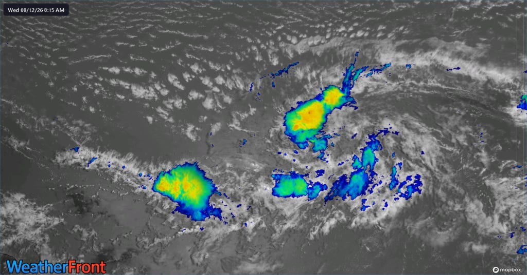 Middling Atlantic waves create some development chances, while Hawaii should be impacted this weekend by a system