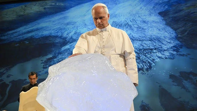 Pope Leo XIV’s priorities in question after blessing block of ice