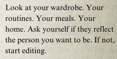 This may contain: a poem written in black ink on white paper with the words look at your wardrobe, your routines This may contain: a poem written in black ink on white paper with the words look at your wardrobe, your routines