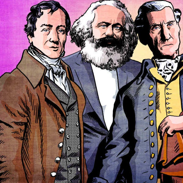 Image of Marx, Smith, and Ricardo