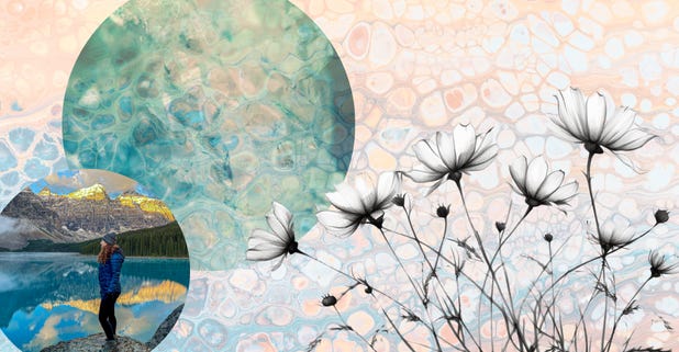 Abstract body awareness illustration depicting narrative medicine and somatic storytelling concepts