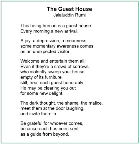 r/Poetry - [POEM] The Guest House by Jalaluddin Rumi
