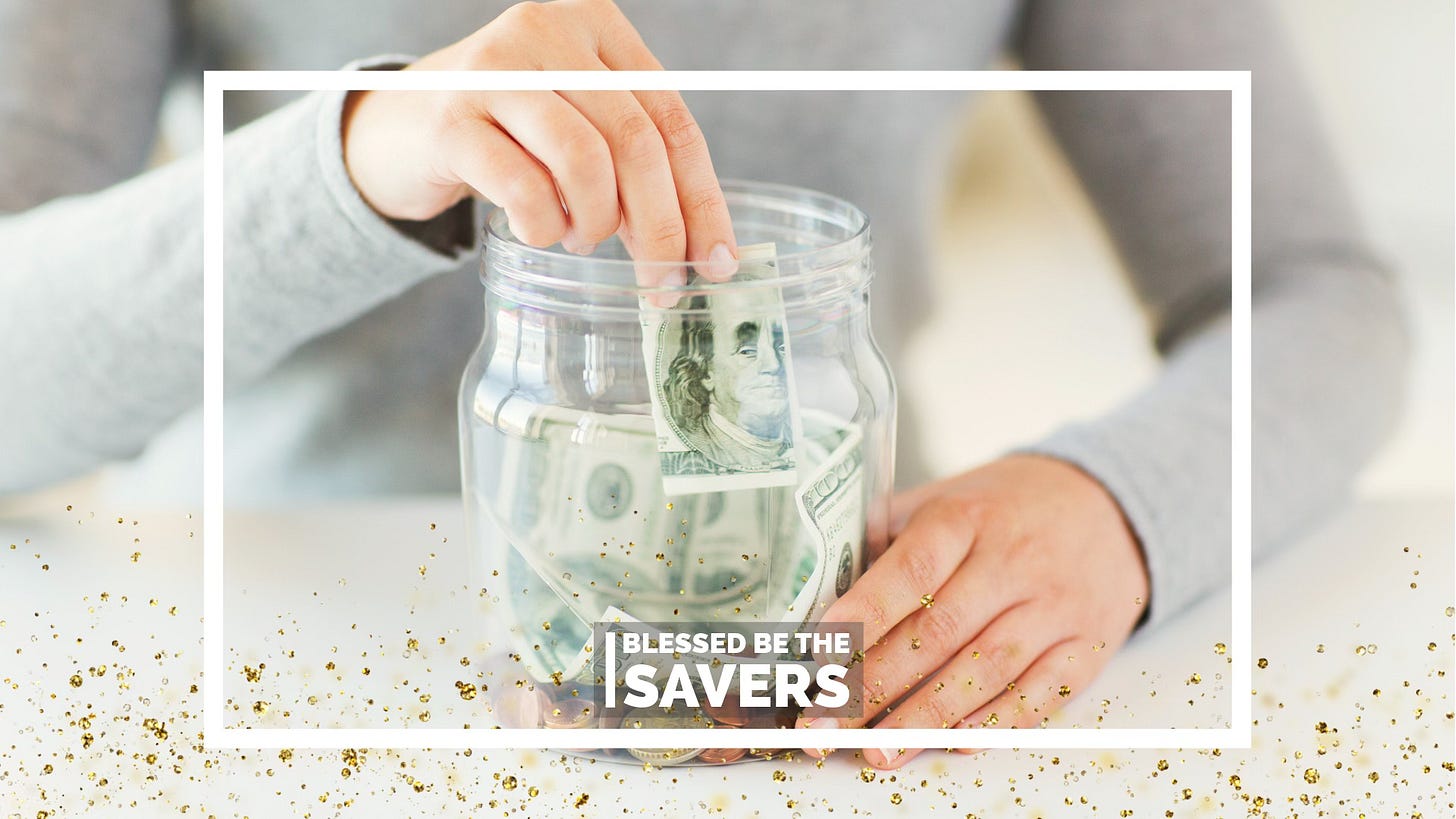 Picture of a woman placing money in a jar