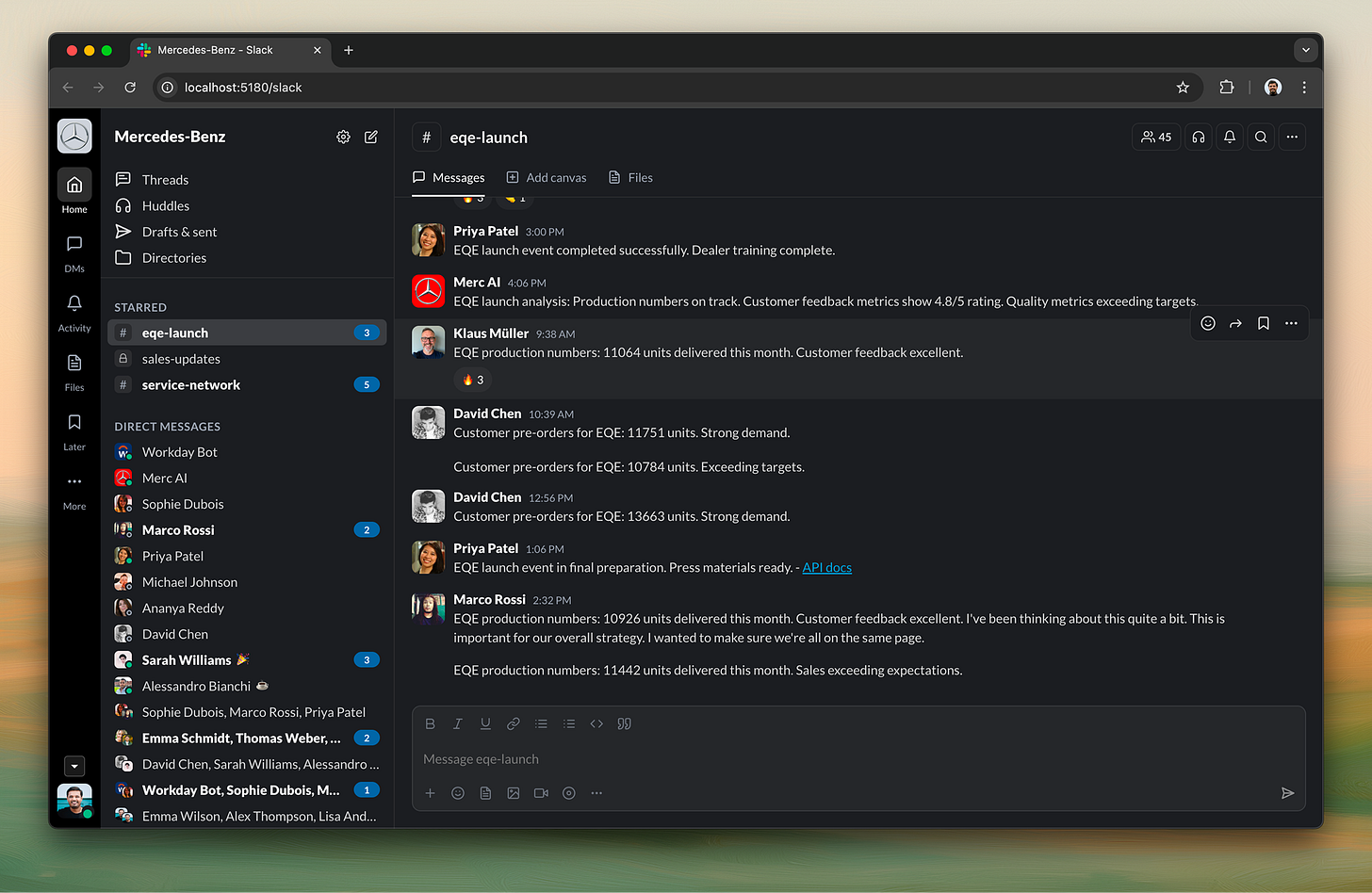 Vibe Slack base interface
