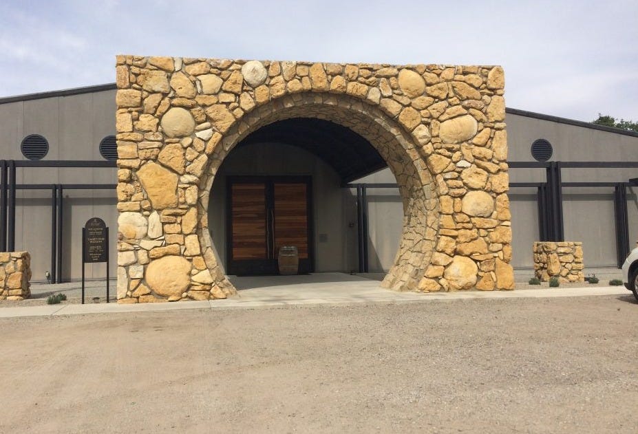Large arched stone entry way into the sextant winery Large arched stone entry way into the sextant winery