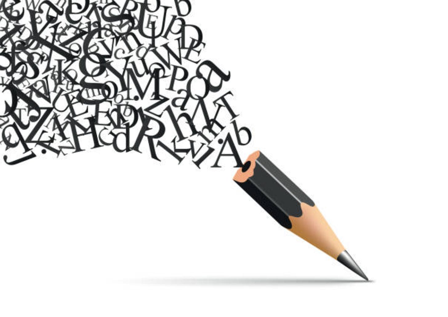 A close-up of a pencil with letters coming out of it

AI-generated content may be incorrect.