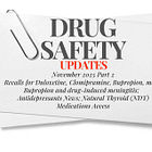 November Drug Safety Part 2: Huge Duloxetine and Zyban generic recall; Bupropion-containing meds; Caplyta for major depression; TMS device approved; Hypothyroid treatments 