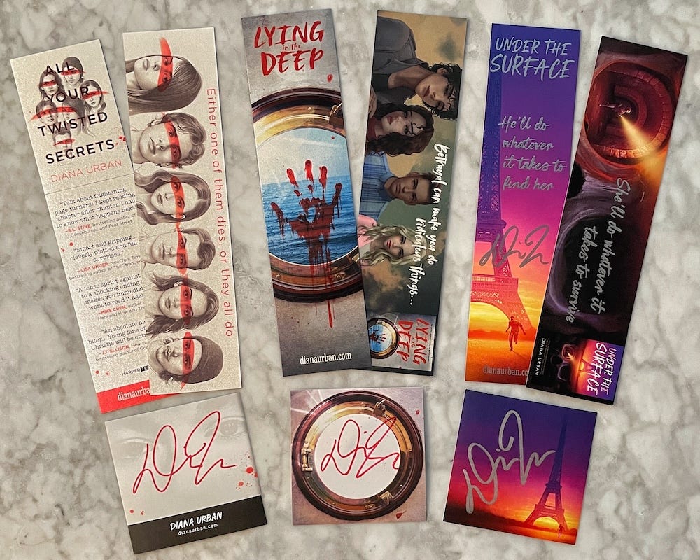 Diana Urban's bookmarks for her books