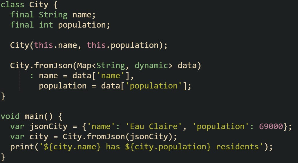 Constructor Forms in Dart Classes