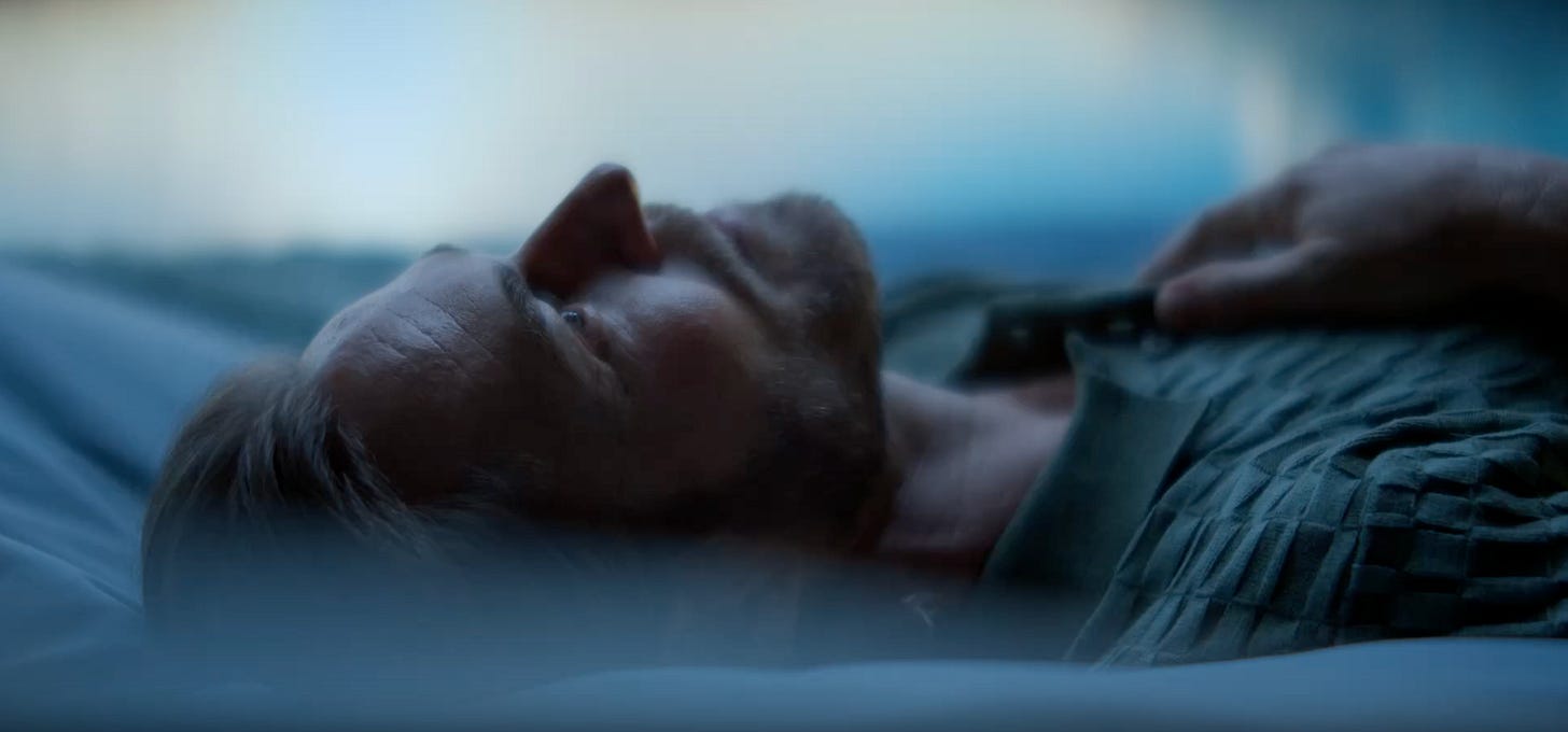 Initial scene from campaign video where character peacefully wakes up from their sleep.