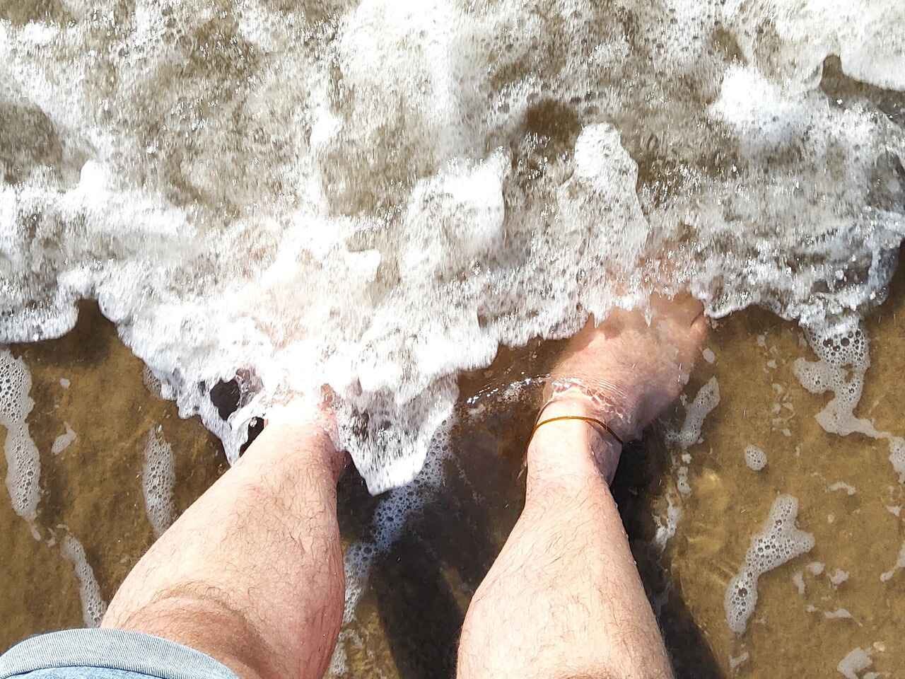 Standing in the surf