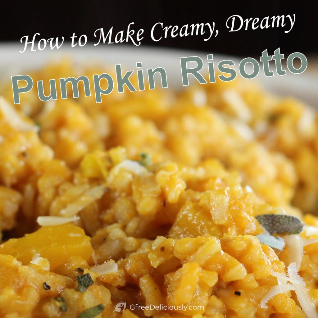 A beautifully captured image of a bowl filled with vibrant and aromatic Creamy, Dreamy Pumpkin Risotto. A beautifully captured image of a bowl filled with vibrant and aromatic Creamy, Dreamy Pumpkin Risotto.