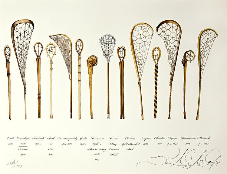 Brian Larney Yahvlane (Seminole Nation/Choctaw), Stickmaker editioned print, 2005. (source)