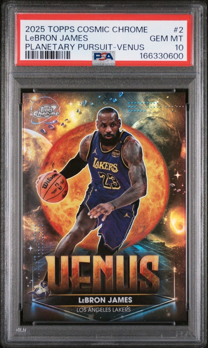 2025 TOPPS COSMIC CHROME PLANETARY PURSUIT VENUS #2 LEBRON JAMES PSA 10 2025 TOPPS COSMIC CHROME PLANETARY PURSUIT VENUS #2 LEBRON JAMES PSA 10