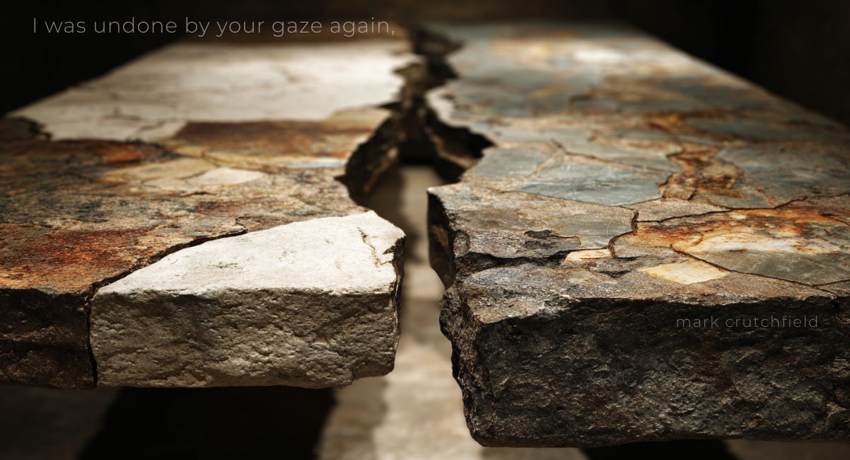 I was undone by your gaze again,