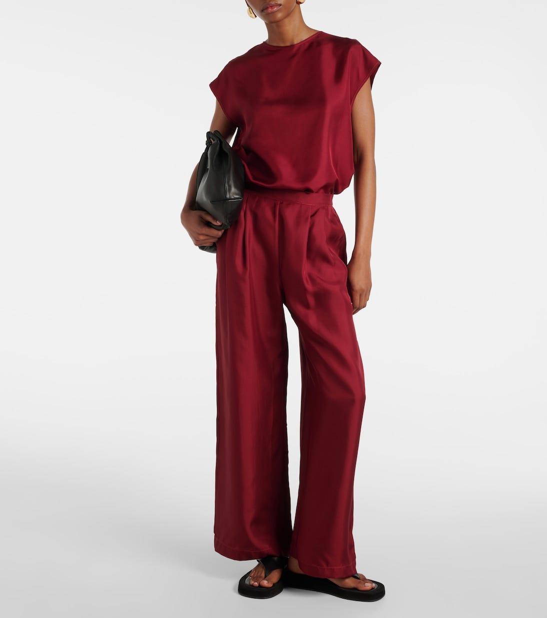 Isola silk twill palazzo pants | Asceno