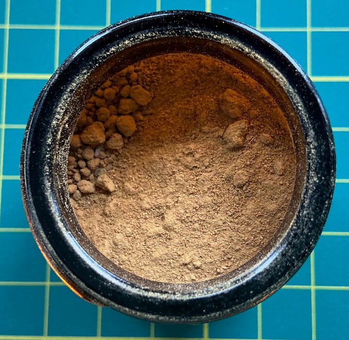 Four jars showing powdered barks