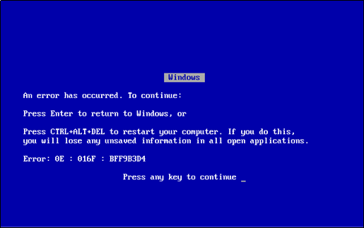 Windows and the Blue Screen of Death! What could possibly go wrong?