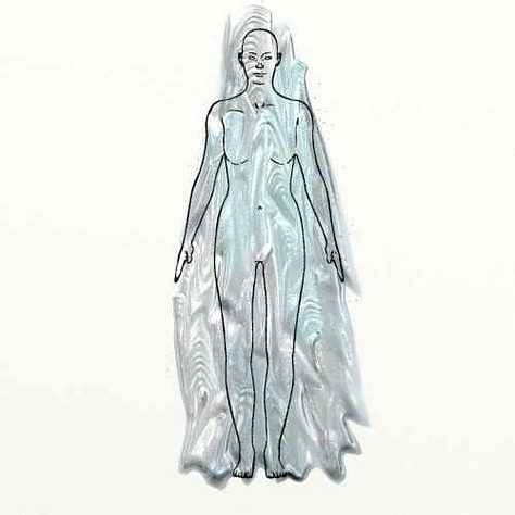 Nine different drawings of mapped experiences of sadness