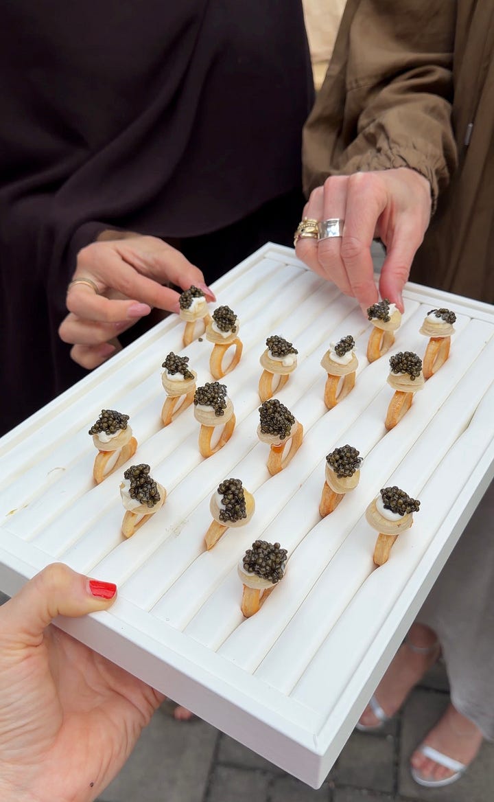 caviar puff pastry rings