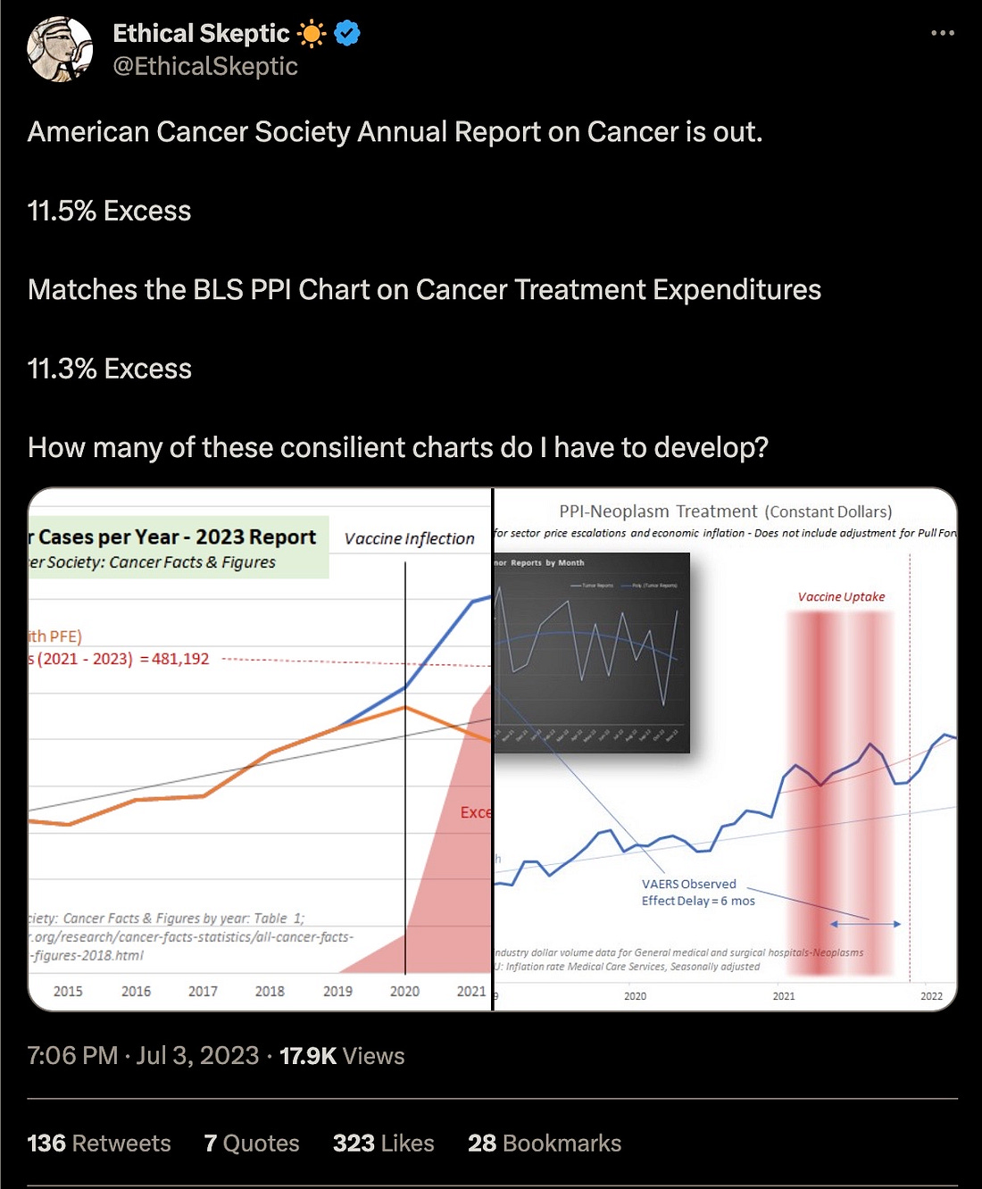 BOMBSHELL: Just Released American Cancer Society Annual Report On Cancer Showed 11.5% Excess Cases