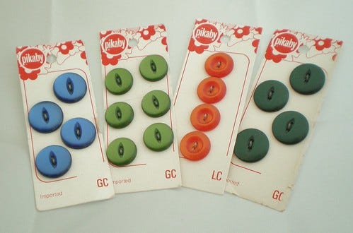 Vintage carded buttons Vintage carded buttons