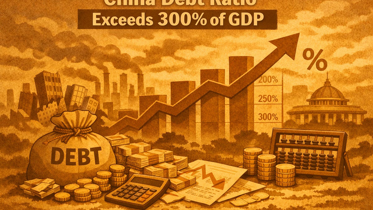 China debt ratio exceeds 300 percent of GDP mark