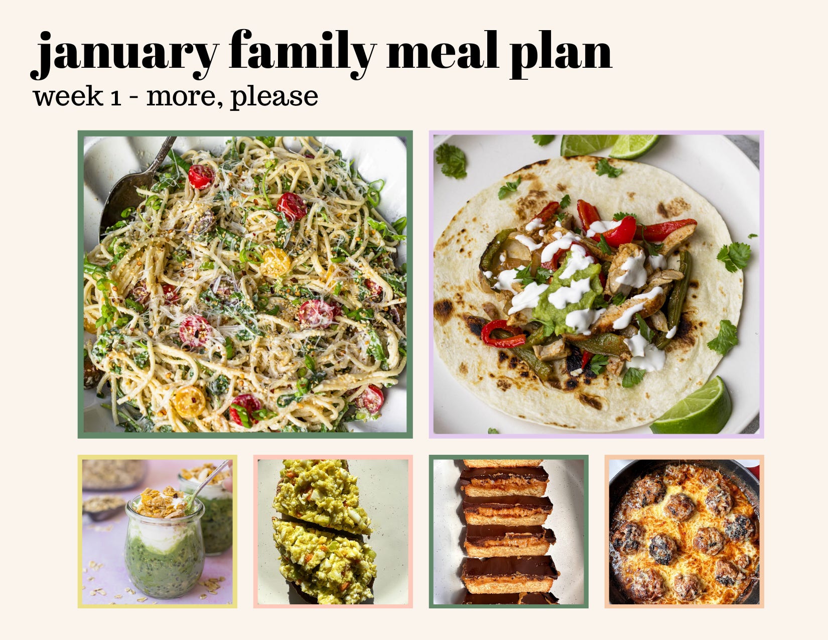 WEEK 1 | january's weekly family meal plan