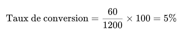 exemple calcul taux de conversions