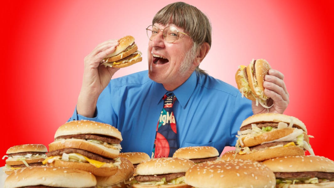Donald Gorske eating his favourite Big Mac