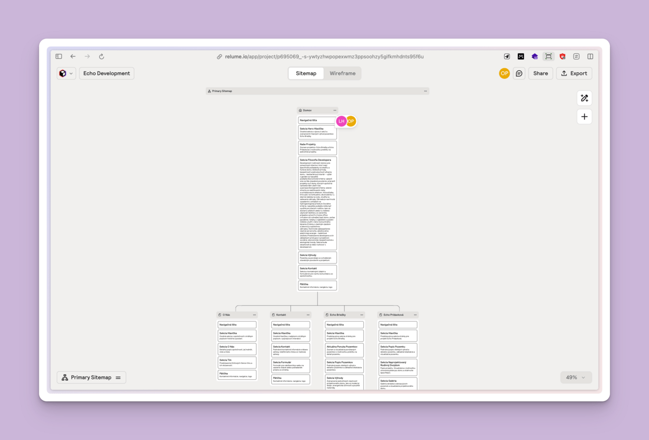 Screenshot from Relume AI in action