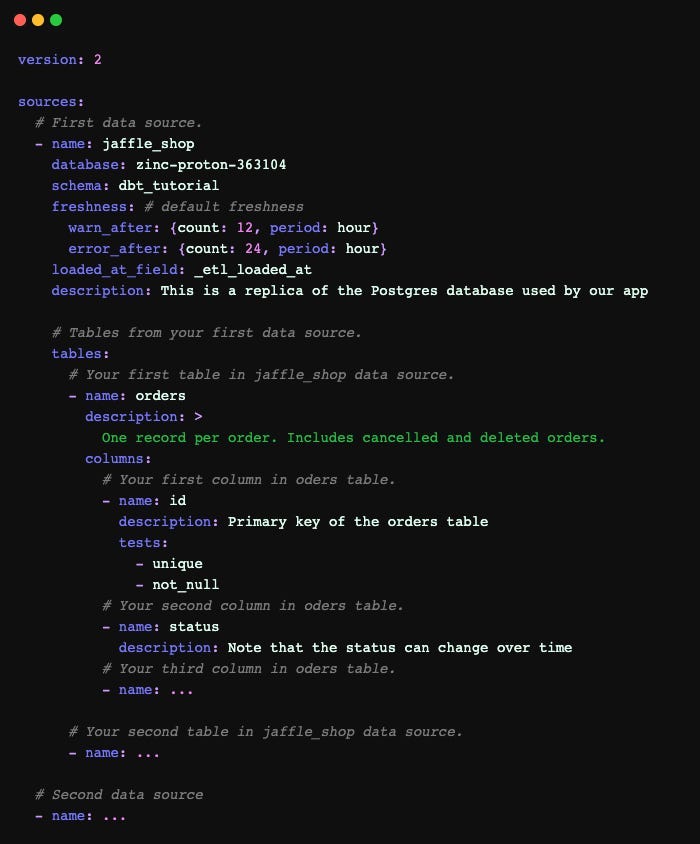 Yml File Structure YAML Files in dbt — Part 2/2 - by Balu Rama Chandra