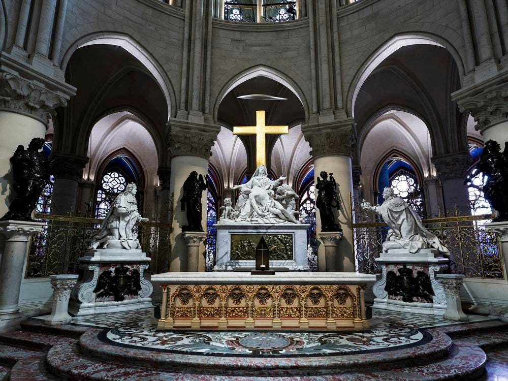The tabernacle designed by French artist and designer Guillaume Bardet is pictured in Notre Dame Cathedral in Paris on Nov. 29.